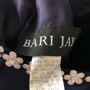 Navy Blue & Silver Flowers Formal dress